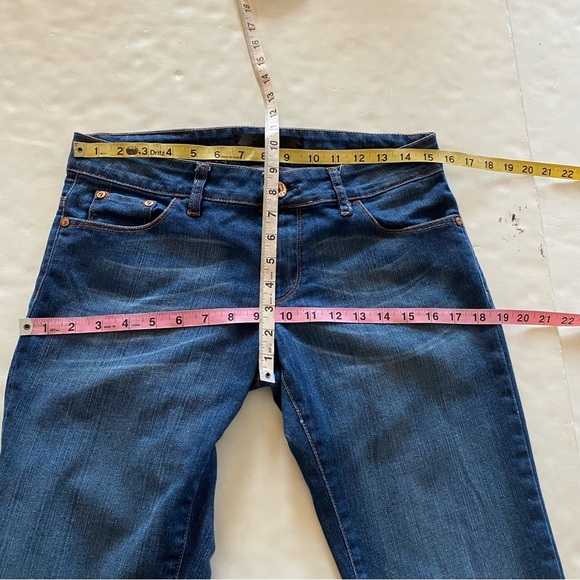 Tucci Slim Straight Jeans Womens Size 28 Tall Mid Low Rise Distressed Blue Denim - Picture 10 of 14